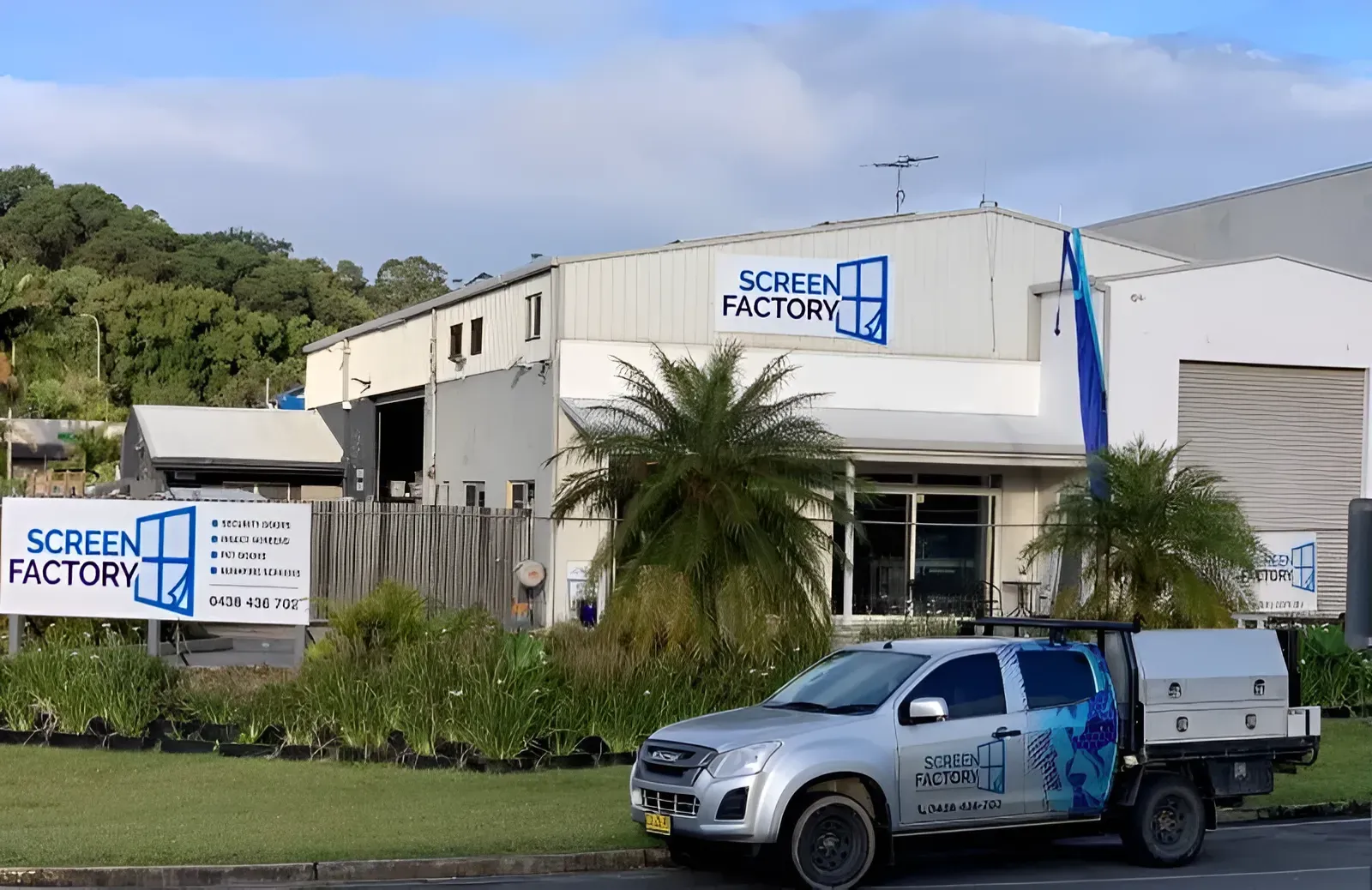 A building with a sign that says `` open '' on it.