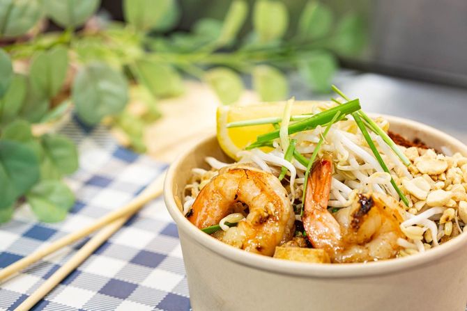 Prawns Pad Thai at La Ros Dee - Spanish & Thai Takeaway  in Civic, Canberra CBD