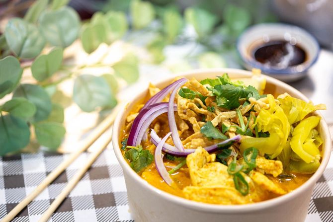 Thai Laksa (Khao Soi) Chicken at La Ros Dee - Spanish & Thai Takeaway  in Civic, Canberra CBD
