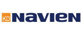 Logo of Navien, a dark blue wordmark with 