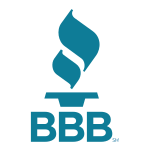 Blue BBB logo with a torch icon.