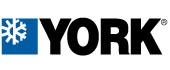 York logo with a snowflake symbol on a blue square and the word