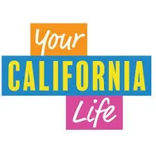 The logo for your california life is colorful and says `` your california life ''.