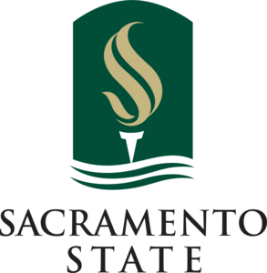 The logo for sacramento state is green and gold