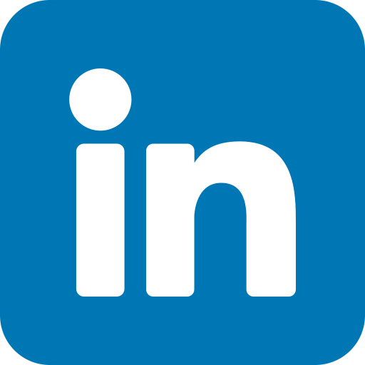 LinkedIn logo: white “in” on a blue square background