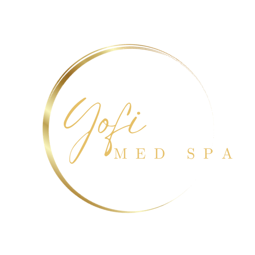 A logo for a medical spa with a gold circle around it.