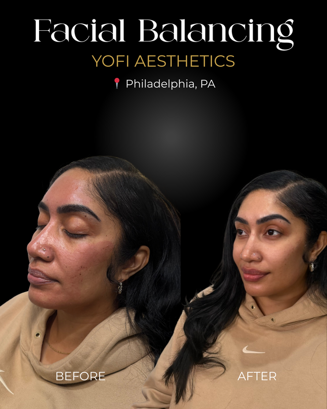 Two women are standing at a reception desk in a salon.