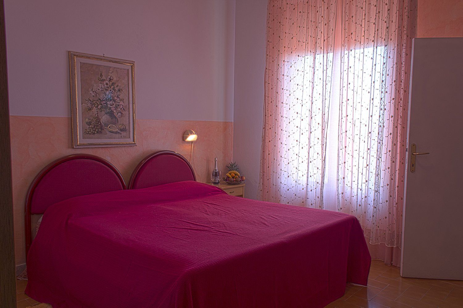 hotel room with double bed