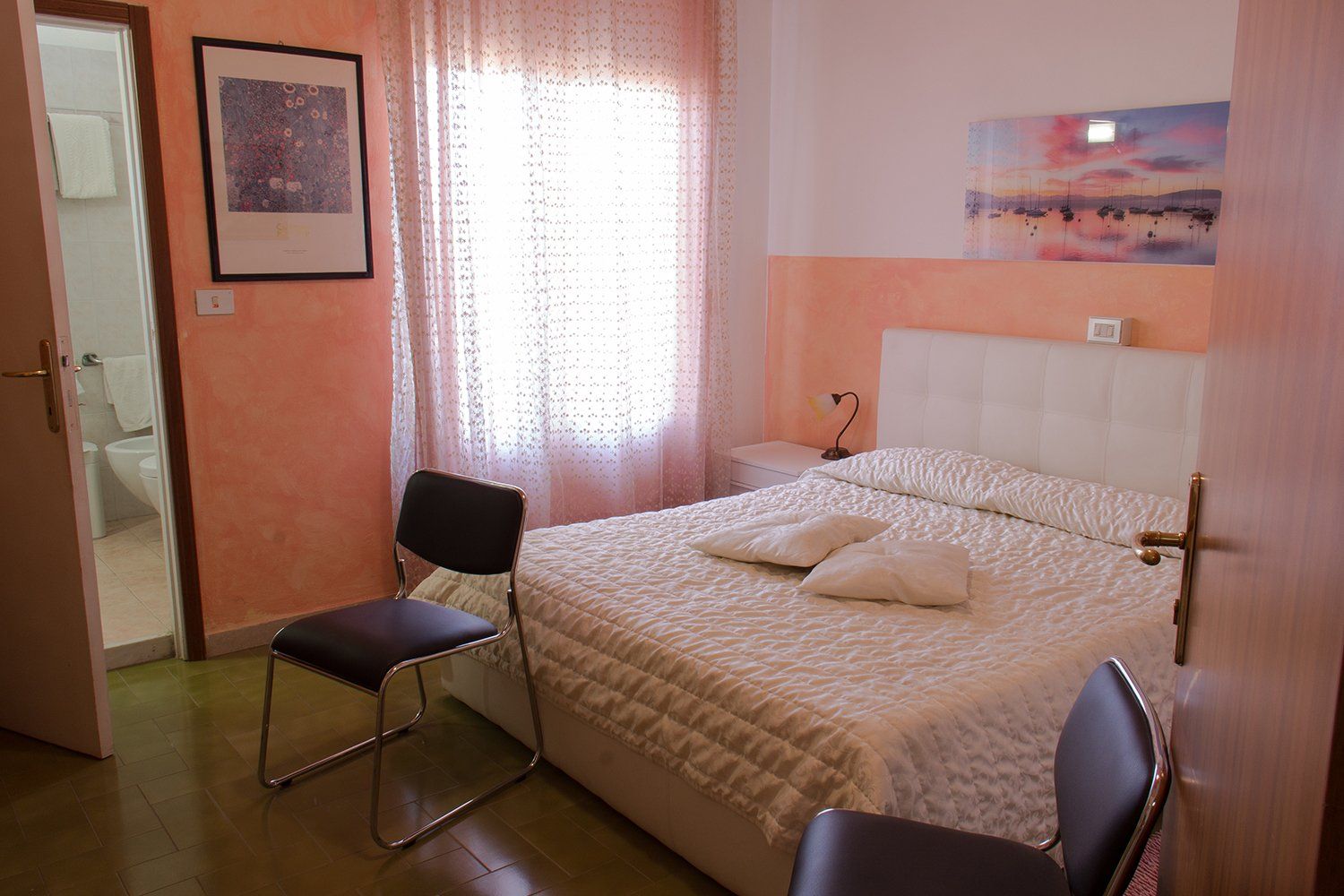 hotel room with double bed