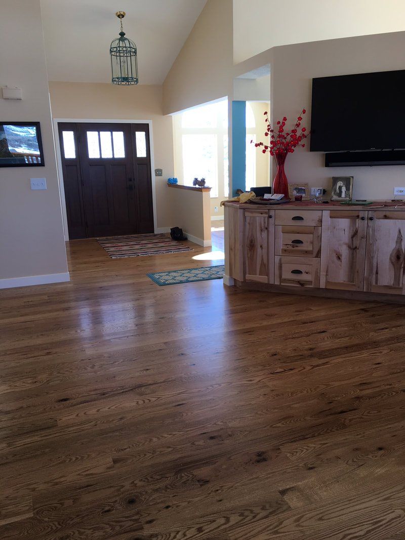Golden oak stained oak
