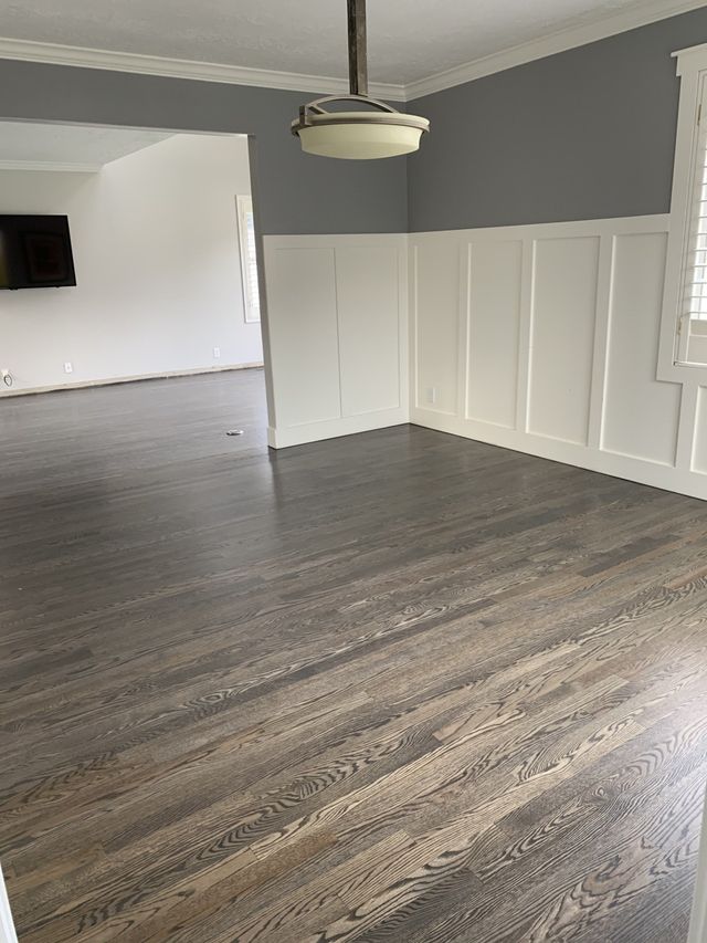 can you stain wood floors grey