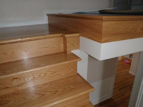 Natural red oak staircase