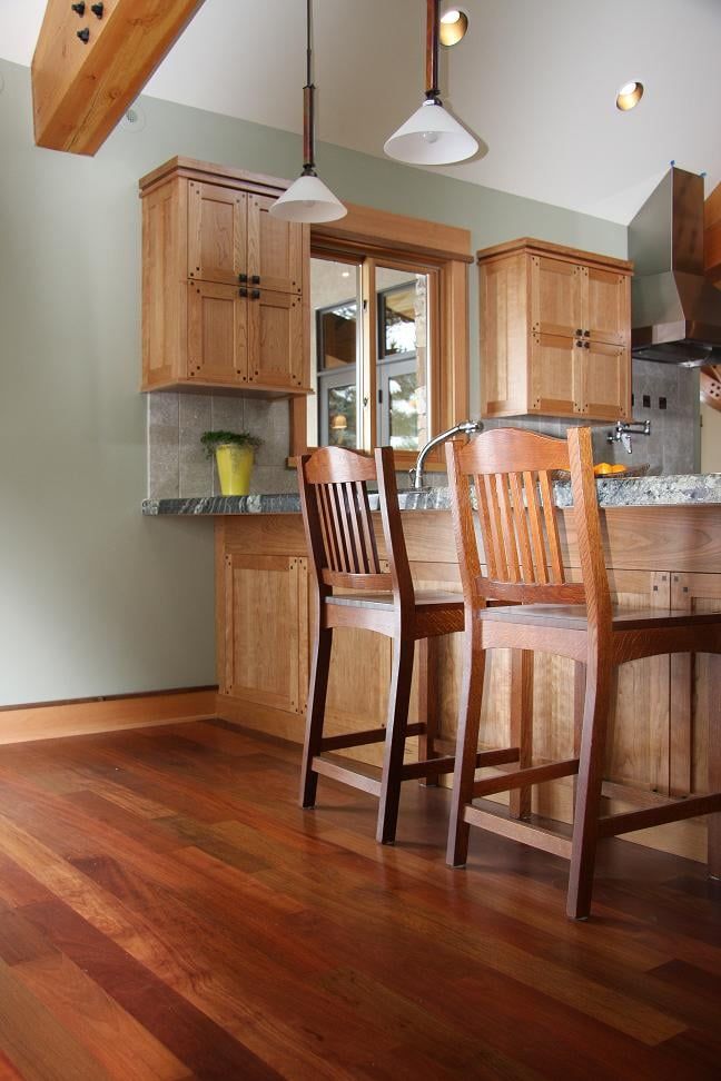 Antique brown red oak treads