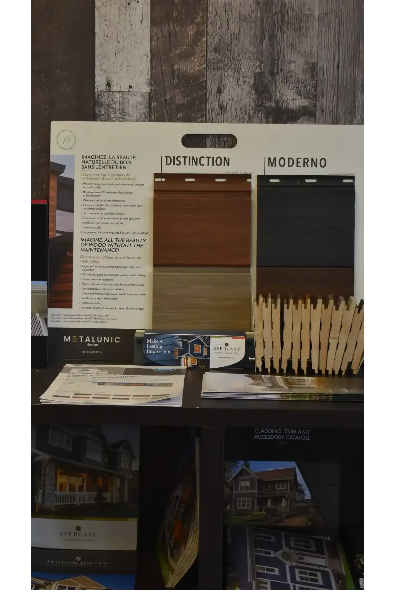 Display of siding samples: 