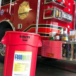 A red bucket with the word brute on it