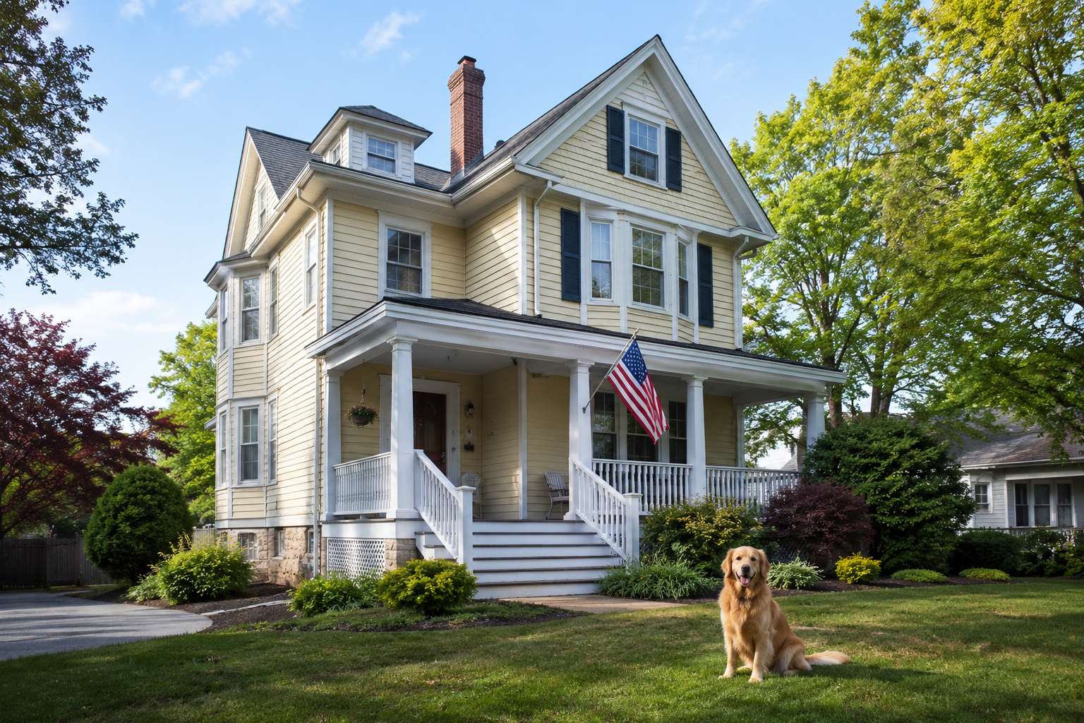 Technician performing Air Duct Cleaning in Wakefield, MA within a historic Victorian home featuring 