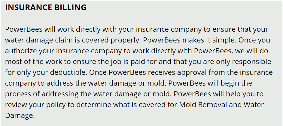 STONEHAM  ma water damage insurance billing