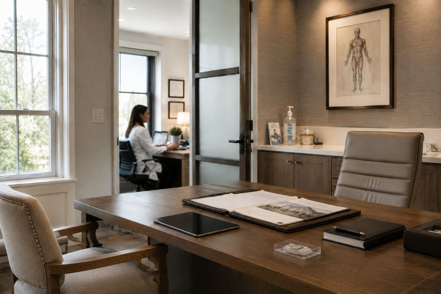 Bright upscale Massachusetts living room with visible HVAC air return and clean indoor air quality environment