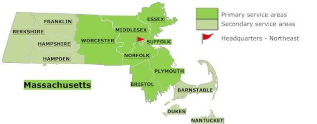 Massachusetts service areas