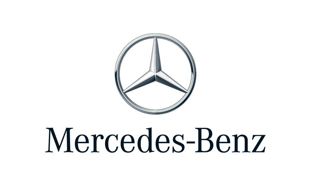 The mercedes benz logo is on a white background.