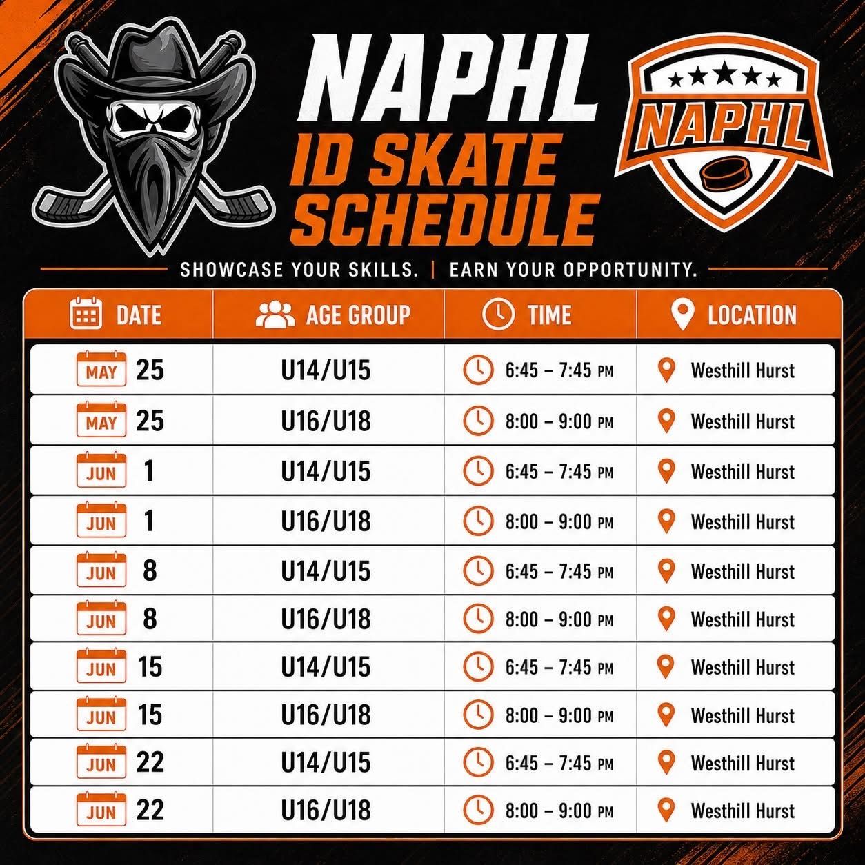 NAPHL tryout, ID Skates 