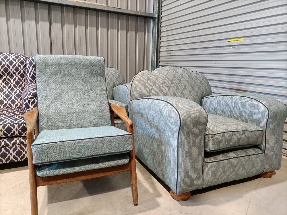 A Chair With A Floral Pattern Is Sitting In A Room  — Ocean Charm Upholstery In Southport, QLD