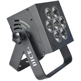 Black LED stage light with seven lights and an adjustable stand.