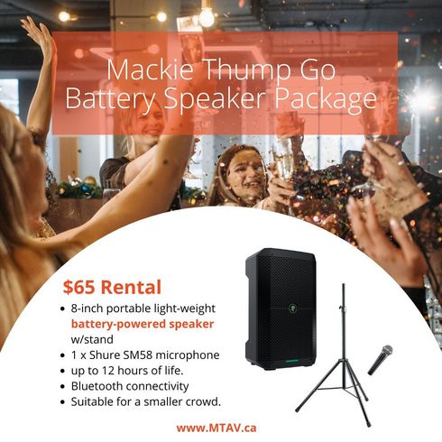 Mackie Go Thump Speaker Rental by MTAV.ca
