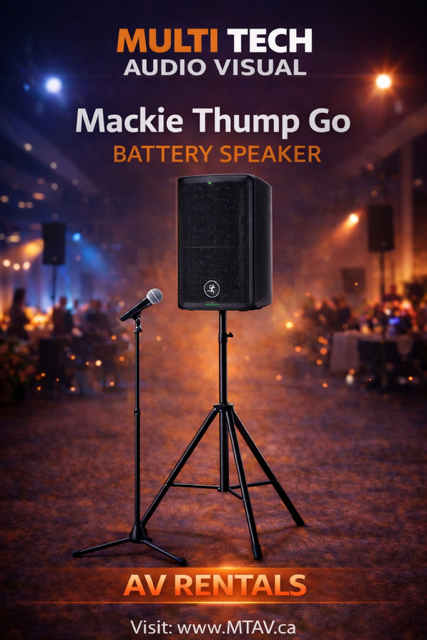 Mackie Battery Speaker Rental by MTAV