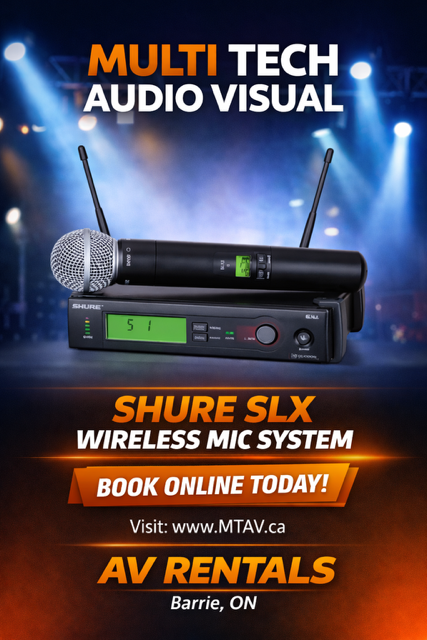 Shure SLX wireless mic rental by MTAV