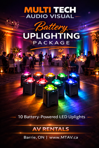 Battery Uplighting Rental by MTAV
