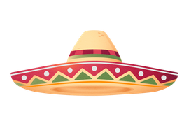 A cartoon illustration of a mexican sombrero on a white background.