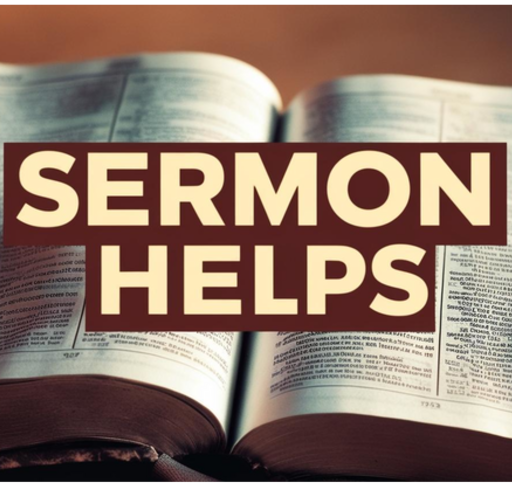 An open bible with a sign that says sermon helps