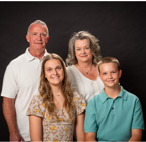 A family posing for a picture 