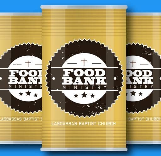 Three cans of food bank ministry from lascassas baptist church