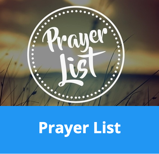 A picture of a field with the words prayer list on it