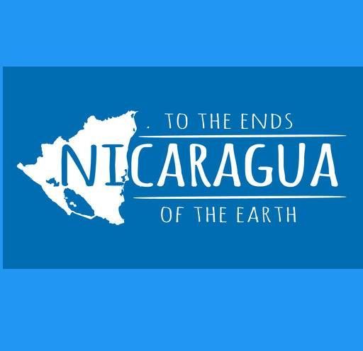 A blue sign that says nicaragua to the ends of the earth