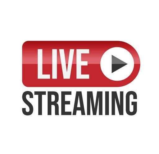 A button with the words `` live streaming '' and a play button.
