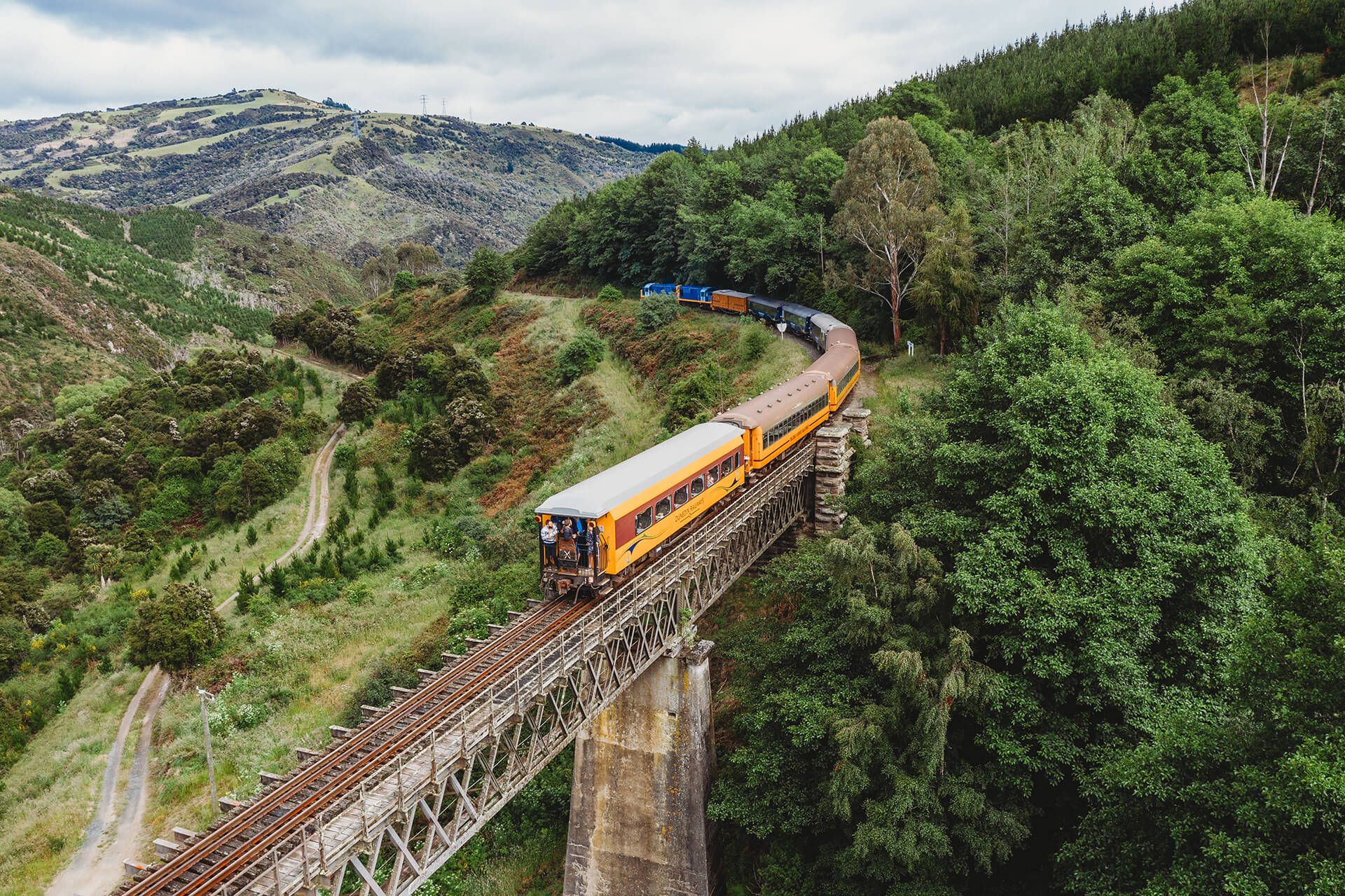 Dunedin Railways Taieri Gorge train journey for Pounamu Tourism Group