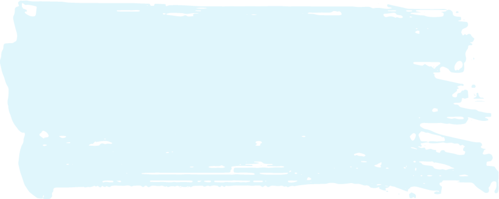 Light blue watercolor brushstroke banner on a white background