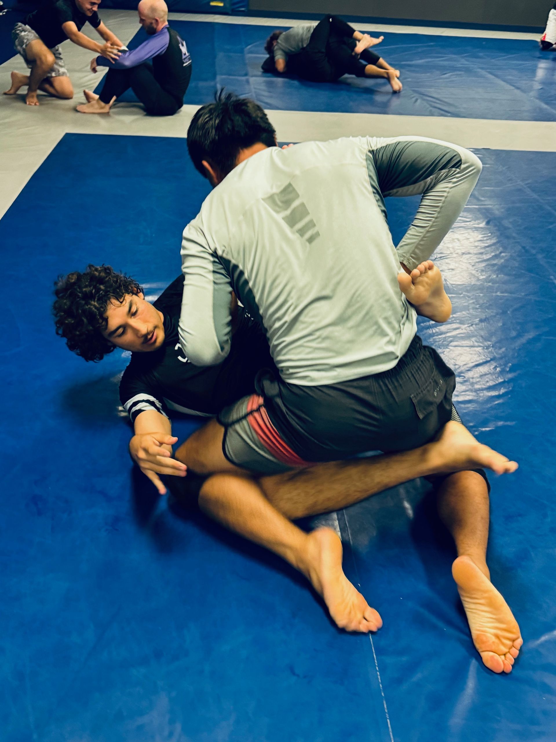 Students drilling brazilian jiu jitsu at Paragon Simi Valley in Simi Valley, CA.