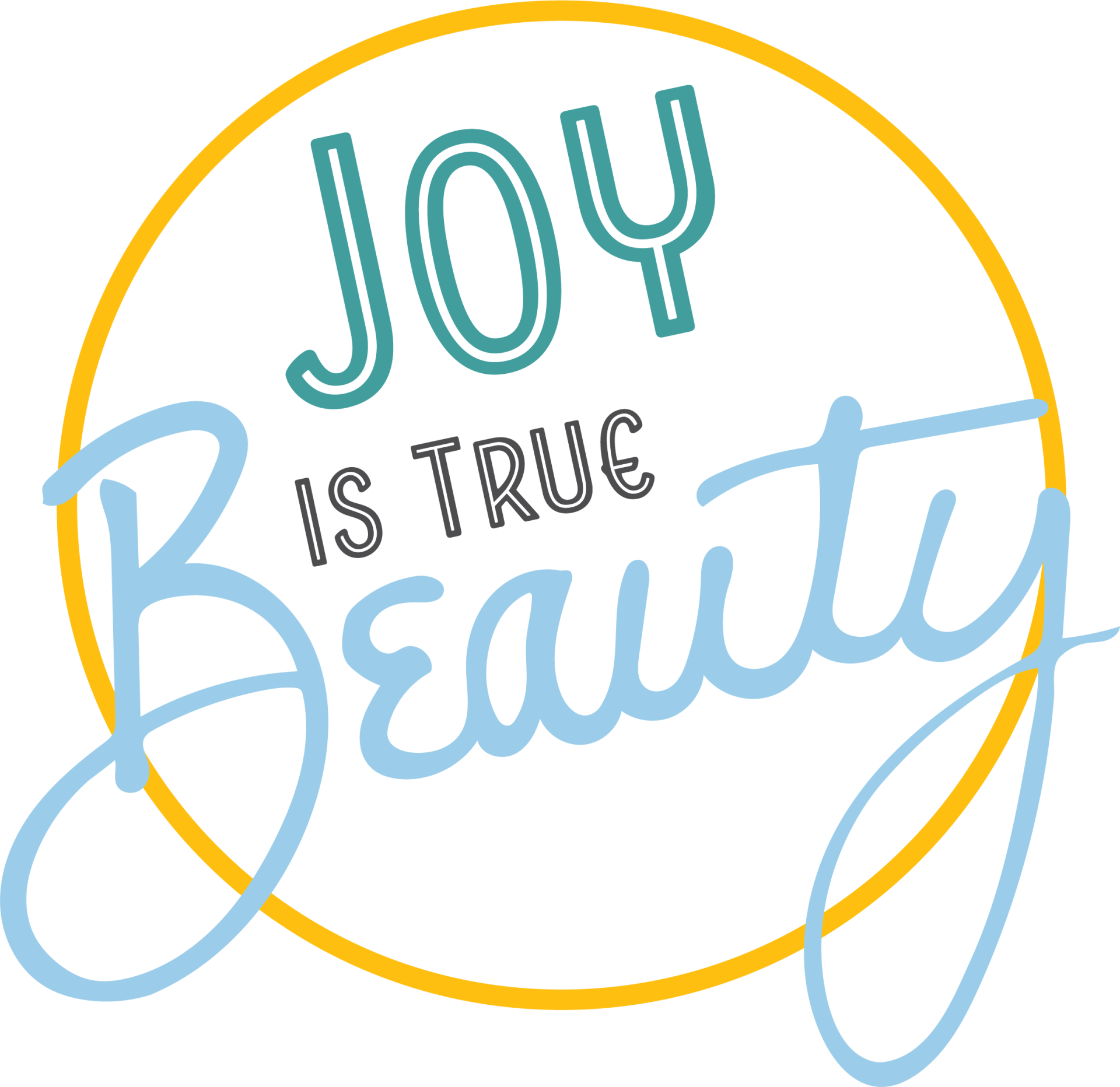 A logo that says joy is true beauty