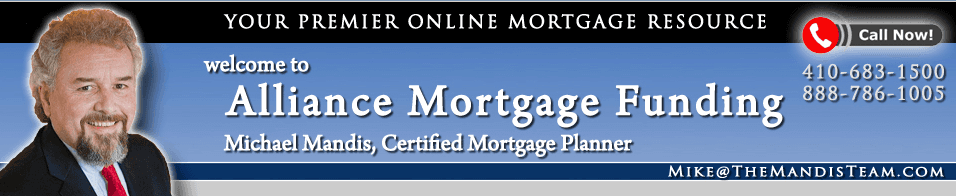 an ad for alliance mortgage funding shows a man in a suit and tie