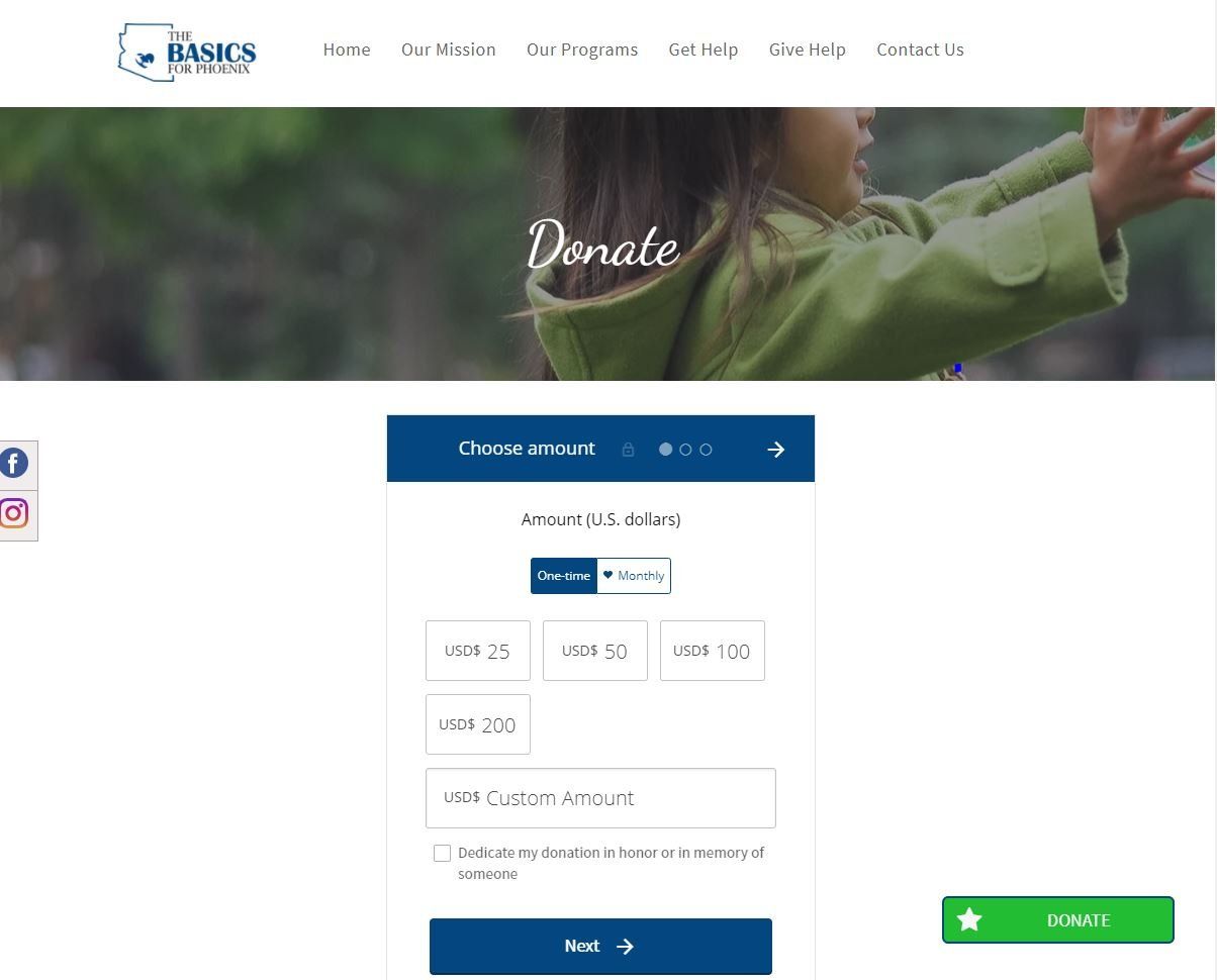 a screenshot of a website with a picture of a child on it