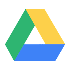 the google drive logo is a green , yellow , and blue triangle .