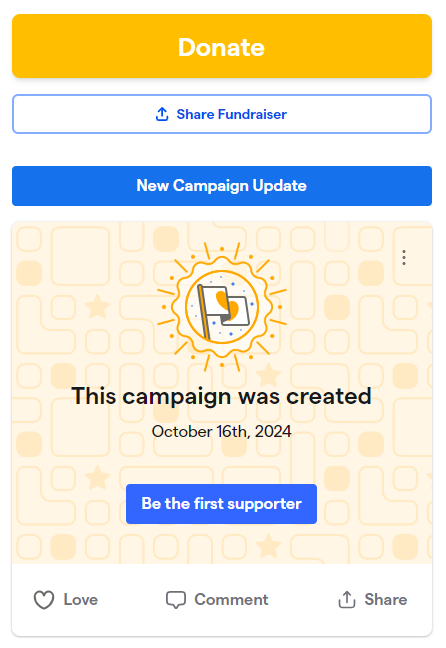 A screenshot of a website that says this campaign was created on october 16th 2024