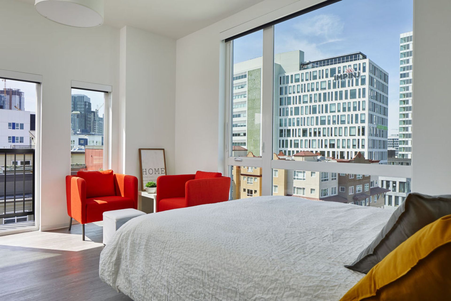 bed area with plenty of natural light