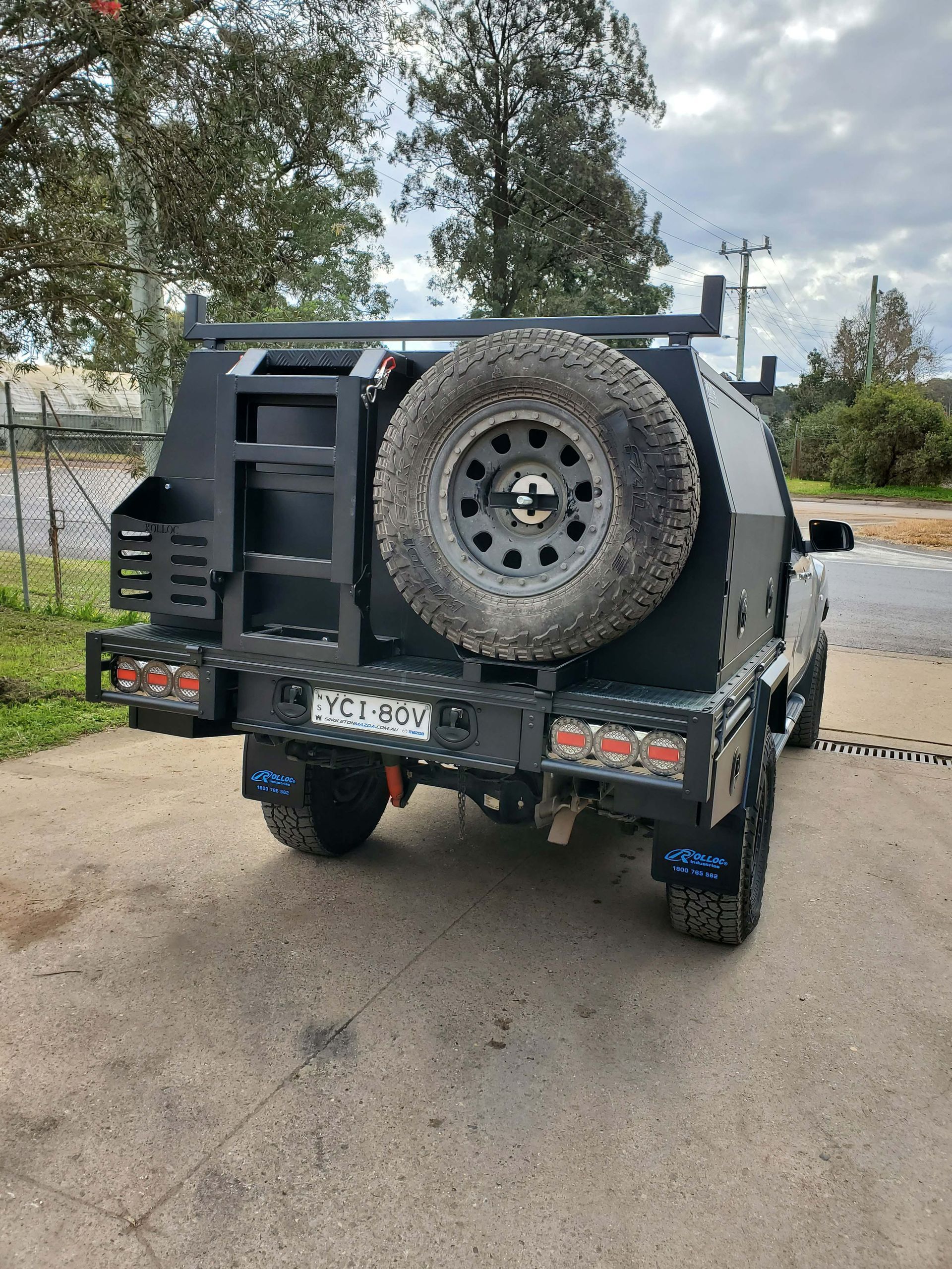 Canopy with Huge Spare Tyre — Wilberforce, NSW — Rolloc Industries