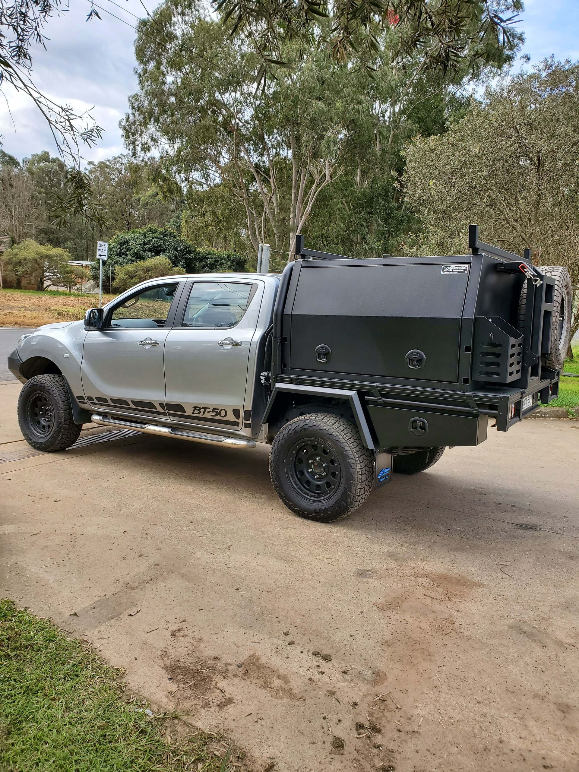 Side View of Canopy with Huge Spare Tyre — Wilberforce, NSW — Rolloc Industries