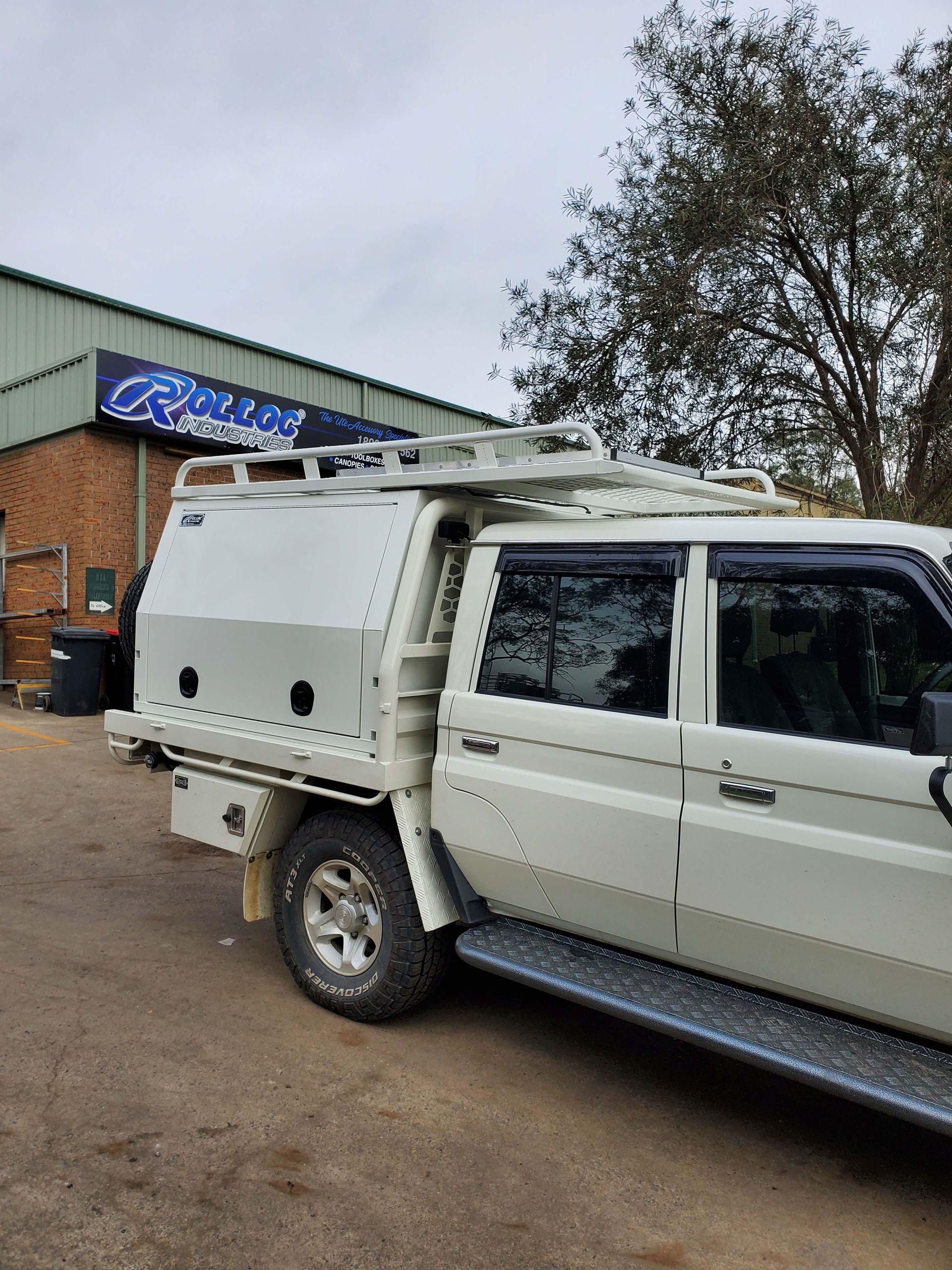 Full White Landcruiser Canopy Ride Side View — Wilberforce, NSW — Rolloc Industries